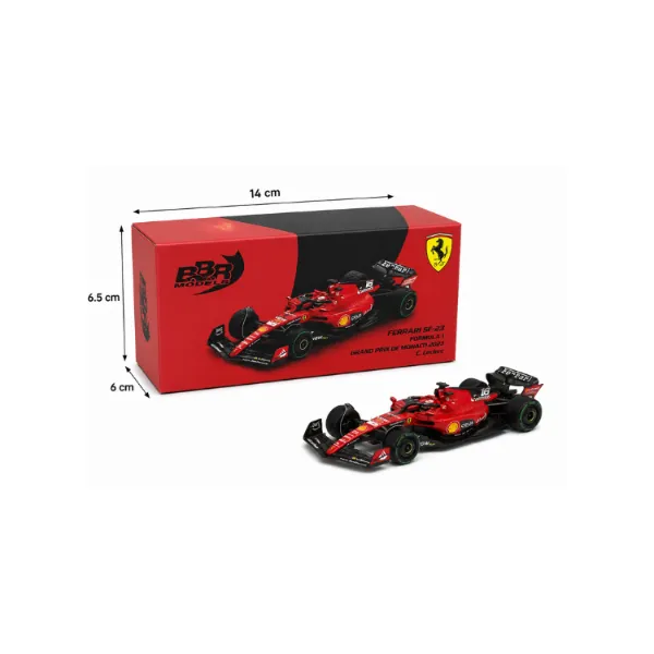 BBR Models 1:64 Ferrari SF-23 Formula 1 Grand Prix de Monaco 2023 C. Leclerc Diecast Model Car