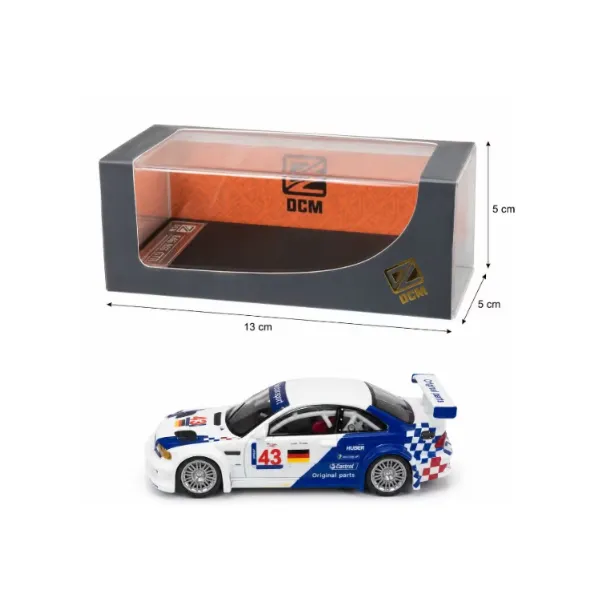 DCM BMW E46 M3 GTR Limited Edition No. 43 – White & Blue 1:64 Diecast Model Car