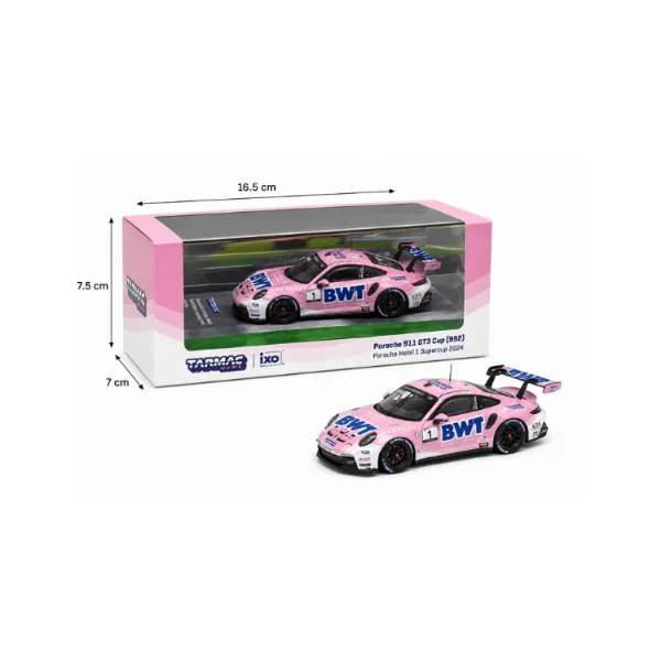 Tarmac Works 1:64 Porsche 911 GT3 Cup (992) Porsche Mobil 1 Supercup 2024 Diecast Car